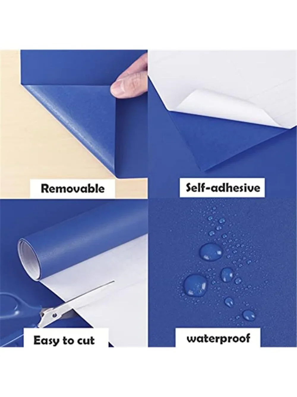 Blue Peel Stick Wallpaper Royal Blue Contact Paper Waterproof Vinyl Removable